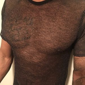 Black mesh shirt
